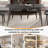 62.99 Inch Black Curved Edge Artificial Stone Dining Table, Dark Grey Metal Leg 6 Seater Kitchen Table-1564992665
