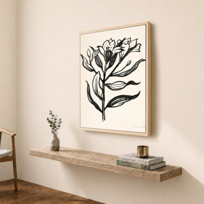 «Ink Flower I Cream» par Sara Zieve Miller - Impression sur toile