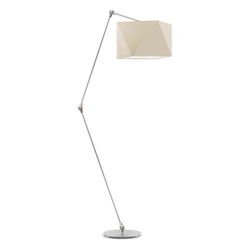 Huey 177cm Task Floor Lamp, Silver, Ecru