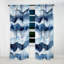 Rideau abstrait occultant abstrait à motif abstrait Blue Waves II - Fractals-107808237