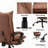Luxurious Brown Leather Office Recliner Chair with Footrest - Adjustable for Home Office Relaxation-462606324