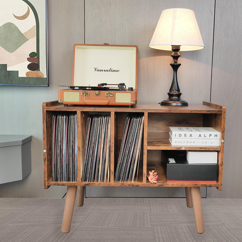 66.3cm H Media Shelves, Brown