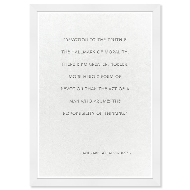 «Typographie and Quotes Truth Modern & Contemporary», impression sur papier blanc, Blanc