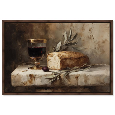  Art mural encadré Broken Bread II, cadre mural en noyer, 45 x 30