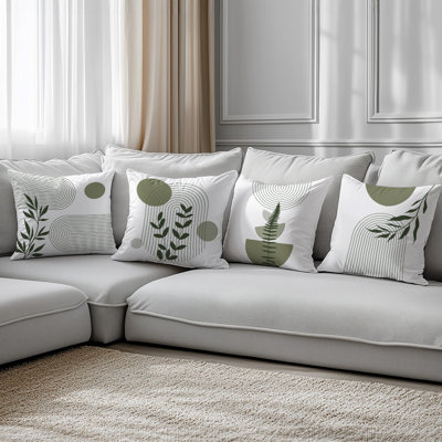 4 housses de coussin décoratives à motif de lignes simples 4 pièces