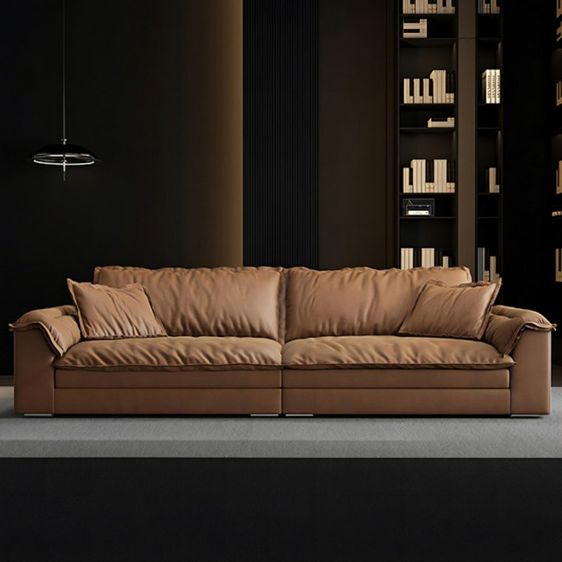 Coffee Polyester Modular Sofa cushion couch, 29.53" H x 118.11" W x 46.85" D, 4