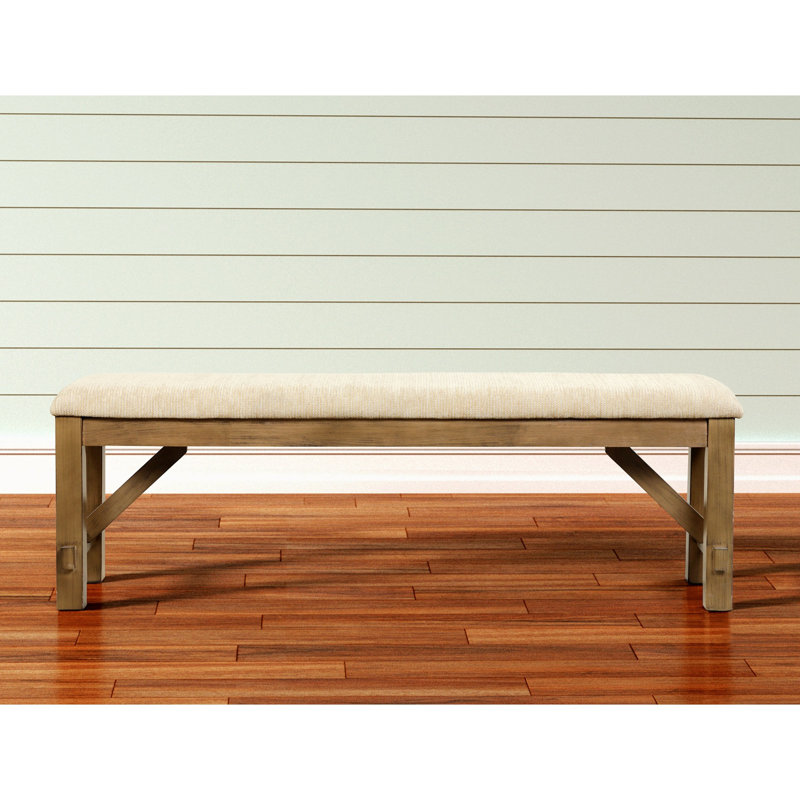 Veliz Polyester Upholstered Bench, Brown/Beige