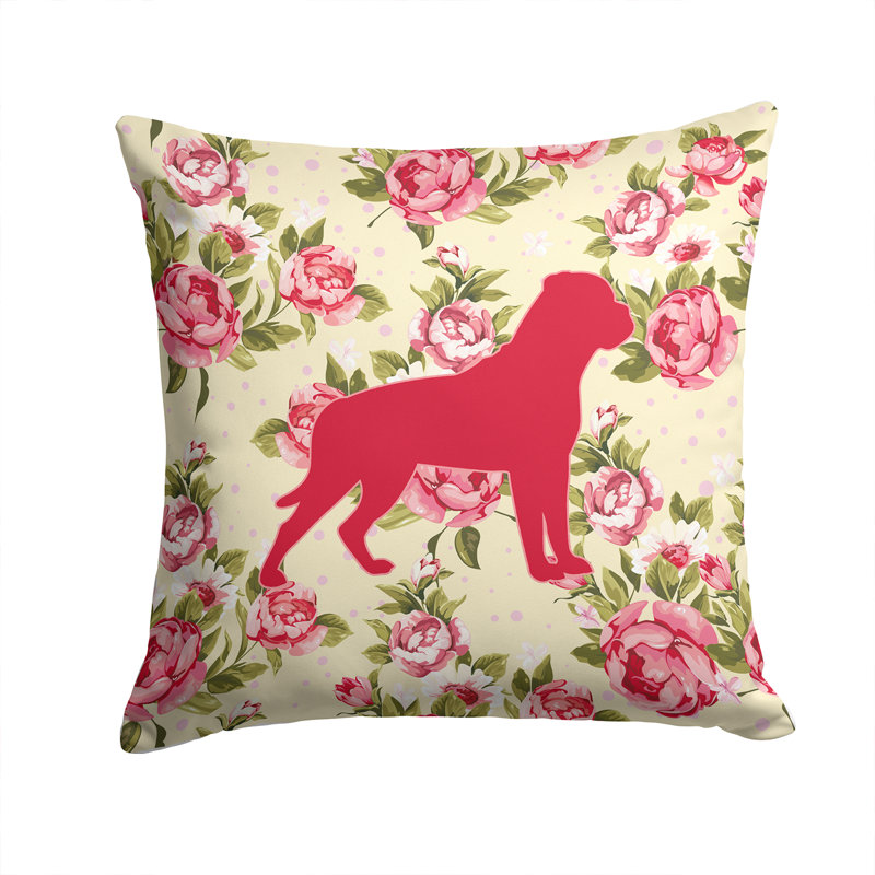  Coussin décoratif floral 14 "Rottweiler Shabby Elegance, Jaune clair