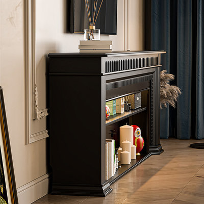 French fireplace shelf storage cabinet TV stand