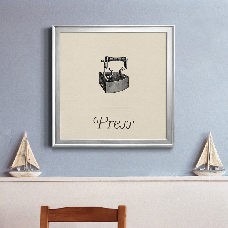 «Laundry Sign III» - Toile encadrée de qualité supérieure - prête à être suspendue, H 17,5 po x l 17,5 po x P 1,5 po