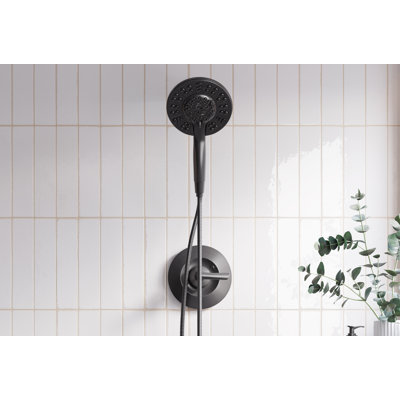 Ensemble de robinet de douche noir mat Arvo 14 Series avec pomme de douche double 2 en 1 In2ition avec douchette à main, ensemble de garniture de valve, noir mat (valve incluse)