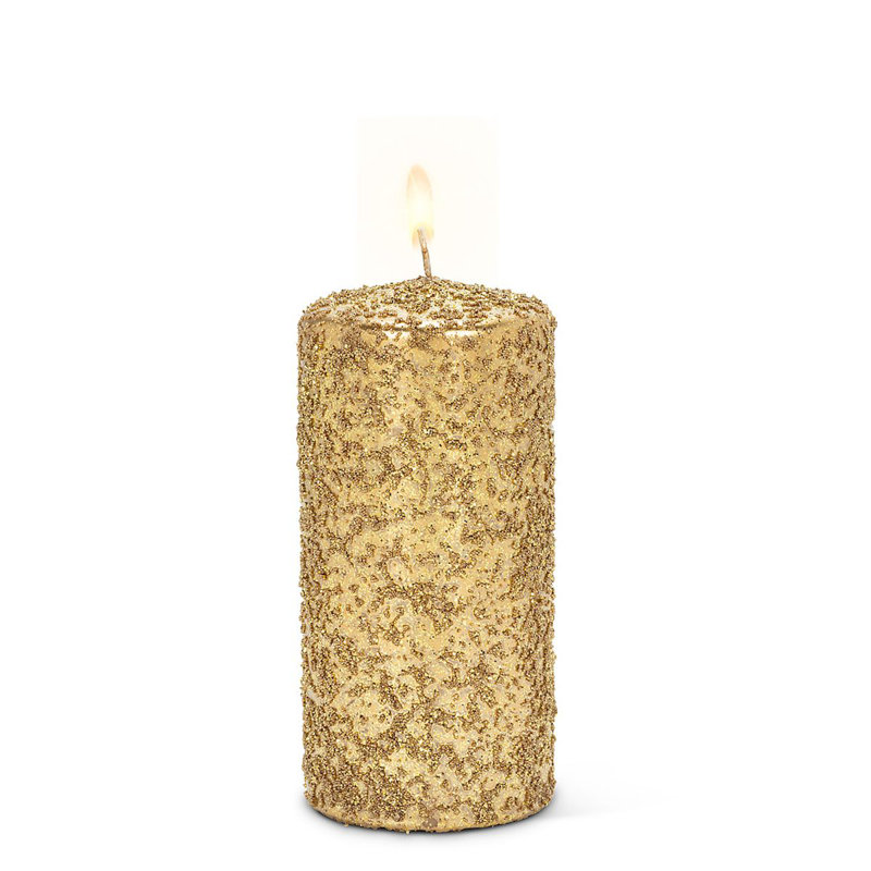 Unscented Pillar Candle, Silver, 6" H x 2.8" W x 2.8" D