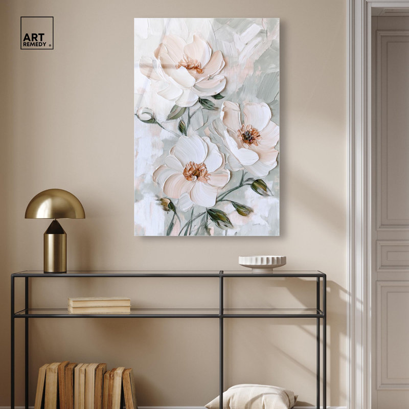 Décoration murale blanche à imprimé acrylique White Mirage III par Art Remedy, H 36 po x l 24 po