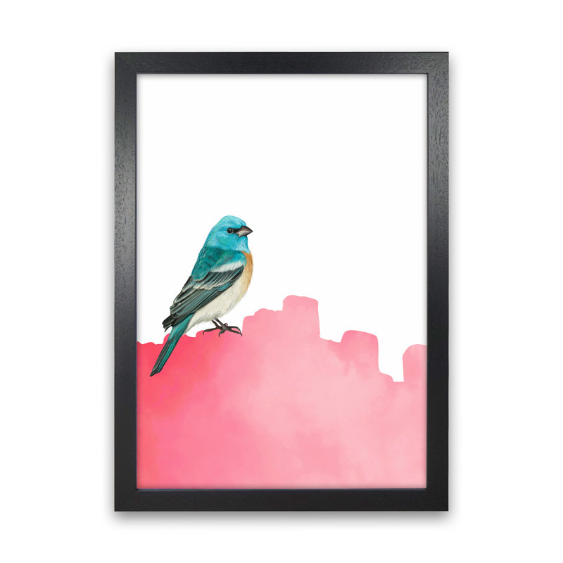 Bird Pink - Print, Black Framed, 88cm H x 64cm W x 3cm D