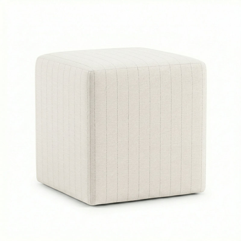 Berlin Gardens Lilly Hive 16" Square Pouf, Cream