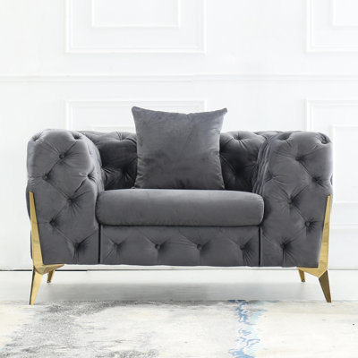 Fauteuil Chesterfield de 44,5 po de largeur