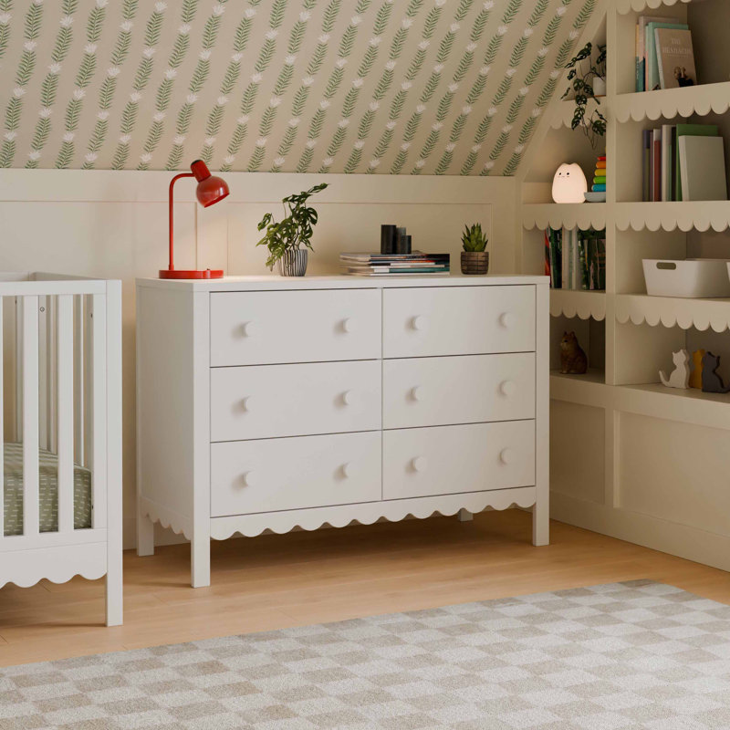 Commode 6 tiroirs Sammy, Blanc
