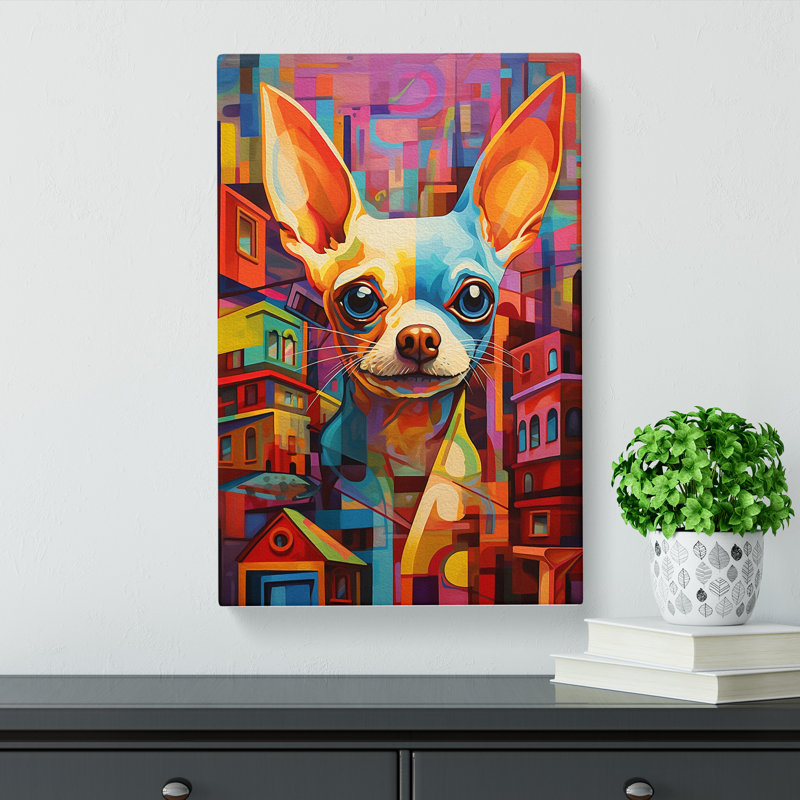 Chihuahua Constructivism No.2 - Wrapped Canvas Print, 60cm H x 40cm W x 3cm D