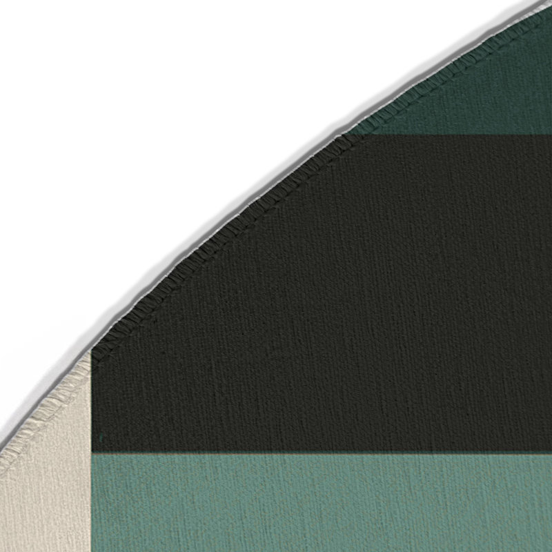 Abstract Blocks Indoor And Outdoor Area Rug, Round 5'