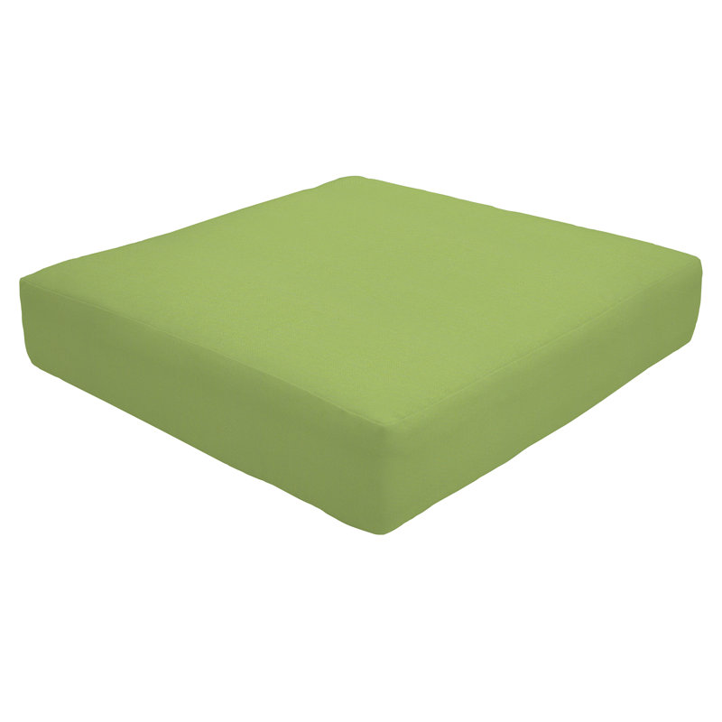 Knife Edge Indoor/Outdoor Sunbrella Ottoman Cushion, 5" H x 26" W x 24" D, Canvas Ginkgo Sunbrella® Canvas