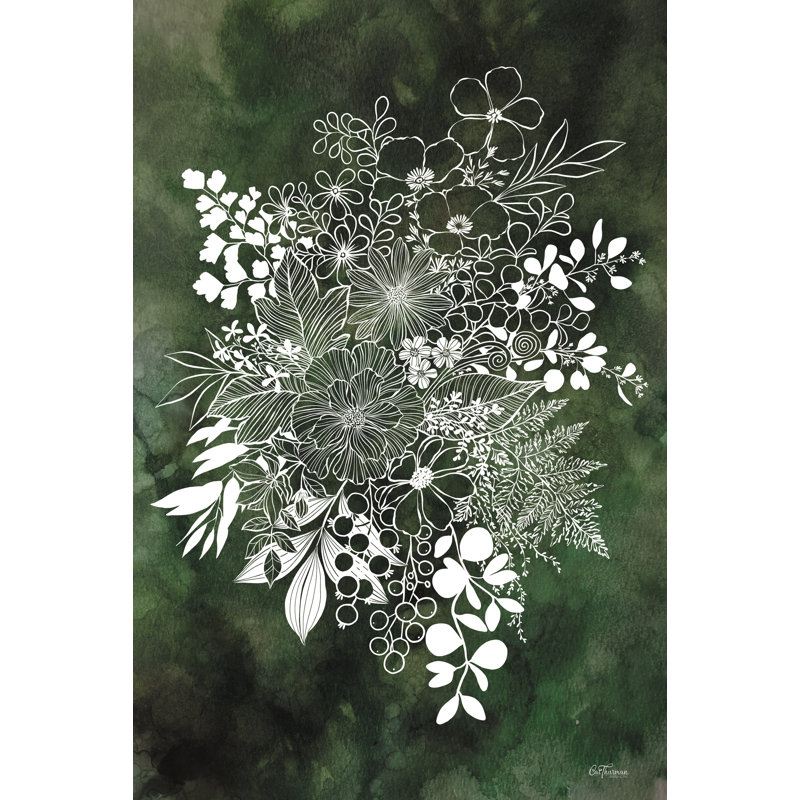 «Wild Green Bouquet» sur toile par Cat Thurman Designs, H 36 po x l 24 po