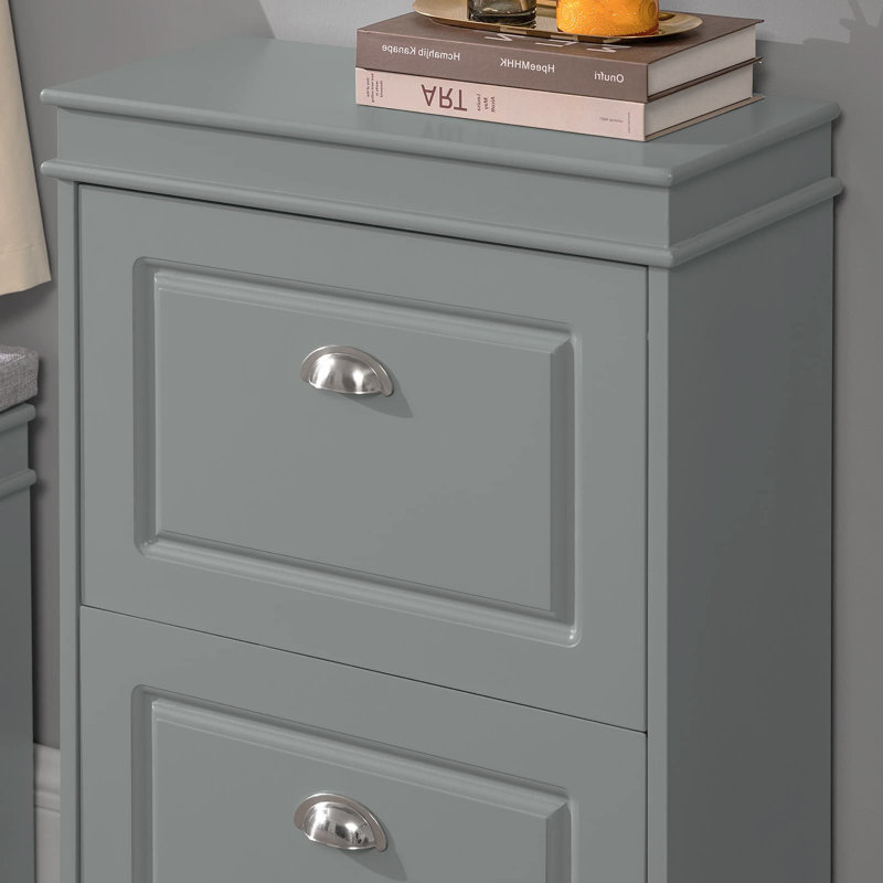 Moriah 8 Pair Flip Down Shoe Storage, Grey