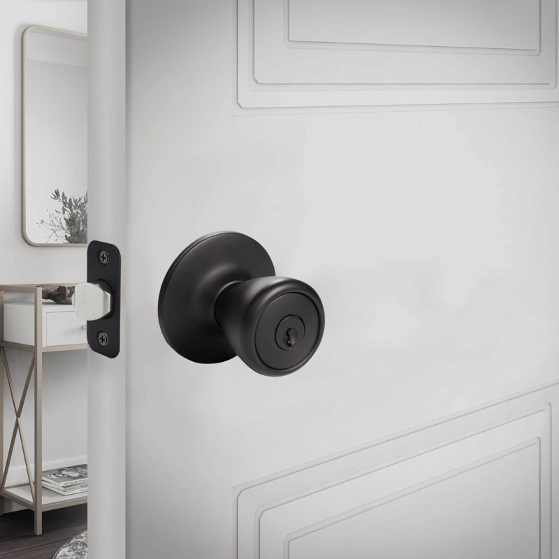Bouton de porte d'entrée Tulip, Loquet à double verrouillage, Noir mat
