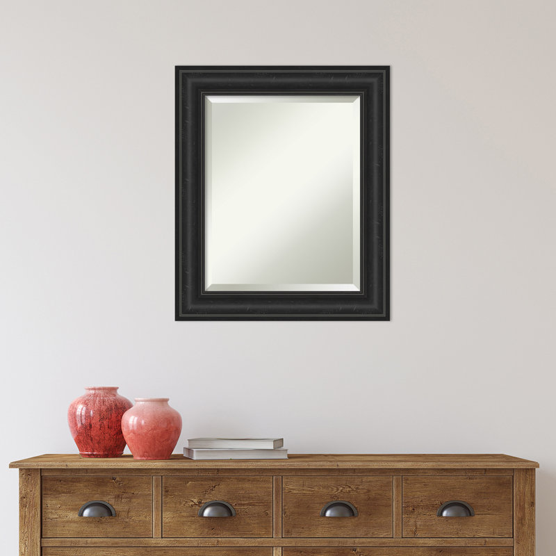 Miroir mural Mcbrayer, 25 po x 21 po, Noir