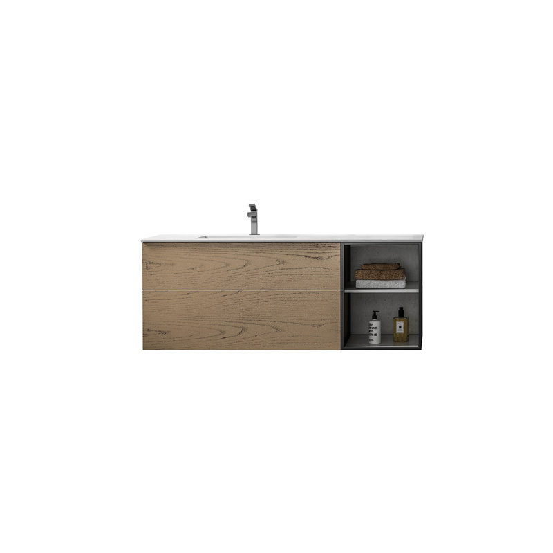 Base de meuble-lavabo simple 19,5 po seulement en brun