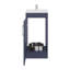 Meuble-lavabo moderne sur pied avec lavabo en résine intégré et rangement spacieux