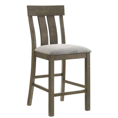 Chaises de salle à manger rembourrées rustiques de hauteur comptoir 2 pièces avec style contemporain et sièges pour les pièces à dossier à lattes