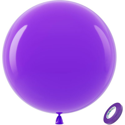 Purple Giant Balloons 36 Inch - 8 Pack Jumbo Purple Balloons Large Round Black Latex Balloons For Birthday Graduation Bridal Shower Wedding Halloween Party Decoration