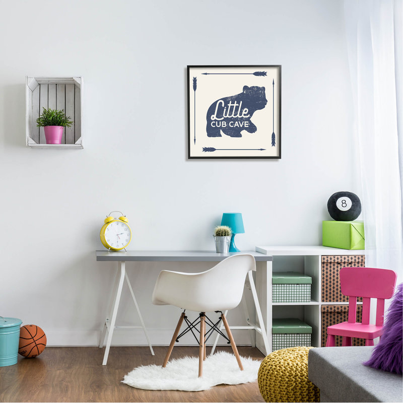 «Little Cub Cave» par Lil 'Rue - impression sur bois, H 24 po x l 24 po x P 1,5 po, Giclée encadrée noir minuit