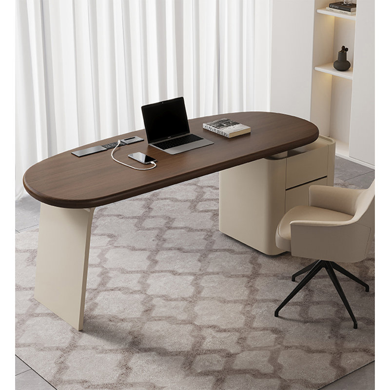Bureau ovale avec tiroir escamotable, H 29,5 po x l 70,9 po x P 27,6 po