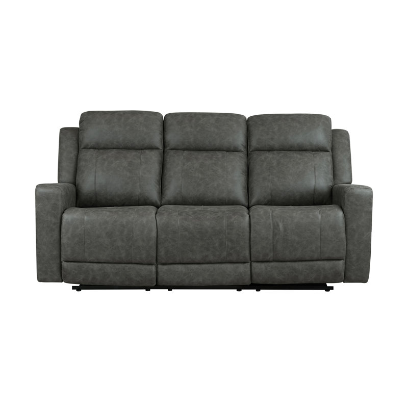 Canapé inclinable double, microfibre polie gris anthracite, Charcoal