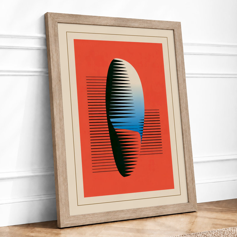 Linear Geometry Geometric - Framed Print, A4 - 29.7 x 21.0 cm, Oak