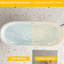 Baignoire autoportante ovale en acrylique, 59 pouces de long, blanc brillant, trop-plein et bonde escamotable, isolation à double paroi, facile à nettoyer, design moderne, forme ergonomique de trempage Ce / Inch, isolation pour