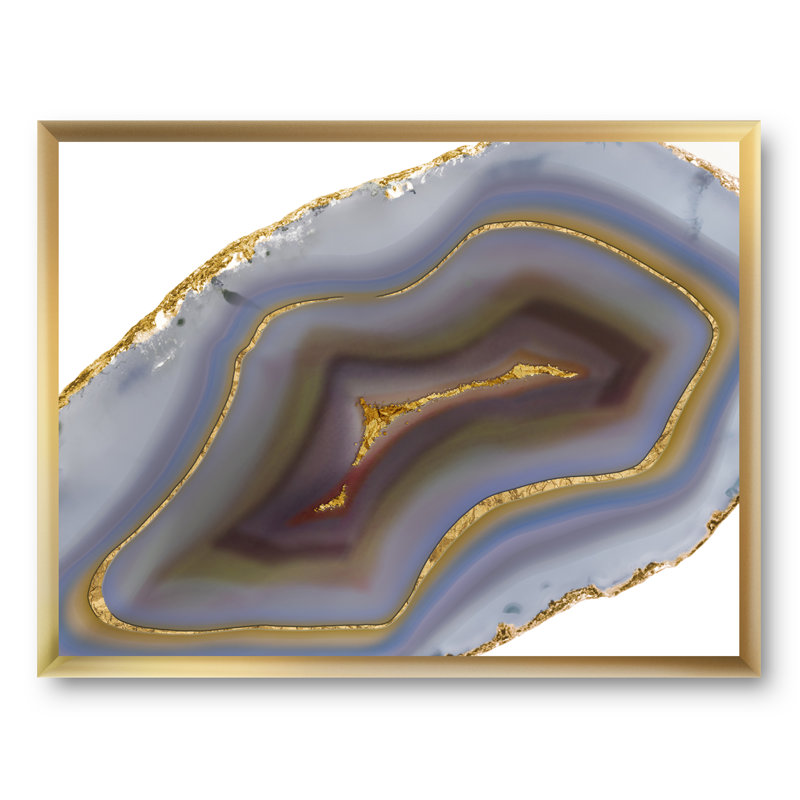 « golden core agate », reproduction d’image sur toile, Cadre doré, H 36 po x l 46 po x P 1,5 po