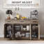 Buffet contemporain de 55 po à 4 portes, 3 tiroirs et tablettes réglables - Rangement polyvalent pour la cuisine, la salle à manger, le salon et le café - gris