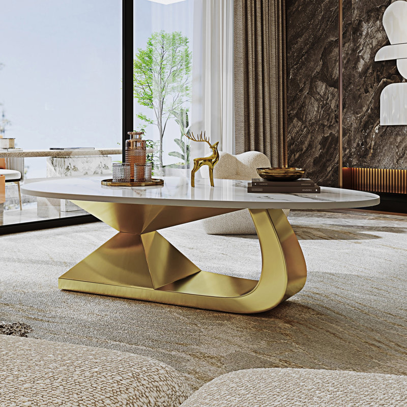 Table basse Sintered Stone, Doré