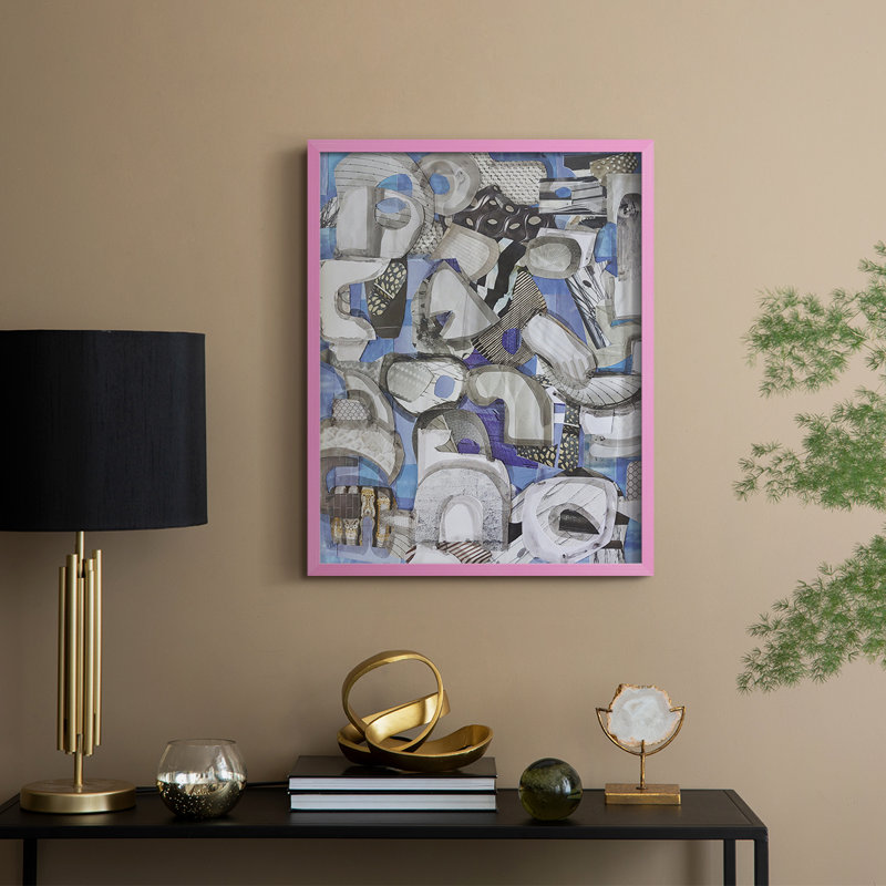 Méditerranée Port I, reproduction encadrée - bois massif, H 11 po x l 9 po, Rose