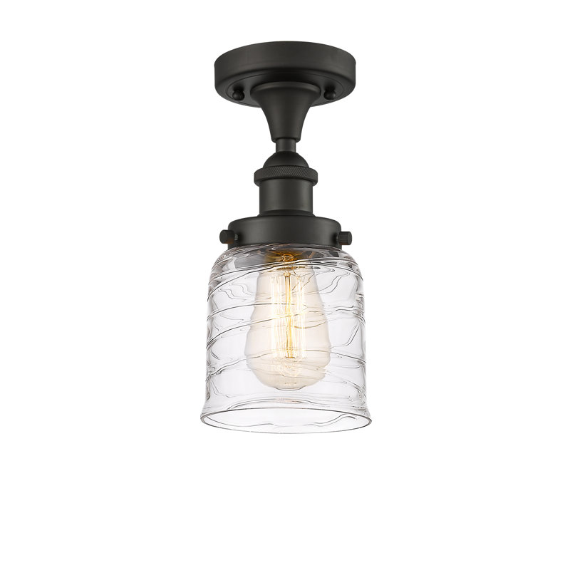 Plafonnier semi-encastré 1 lumière Anjelique, Bronze huilé, H 11 po x l 5 po x P 5 po, Ampoule non incluse