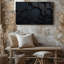 Toile, composition abstraite visuellement saisissante avec art mural chevauchant des cercles noirs de tailles différentes-488501152
