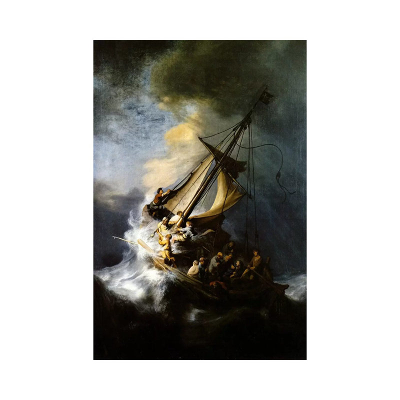 The Storm On The Sea Of Galilee by Rembrandt Van Rijn - Wrapped Canvas Gallery-Wrapped Canvas Giclée