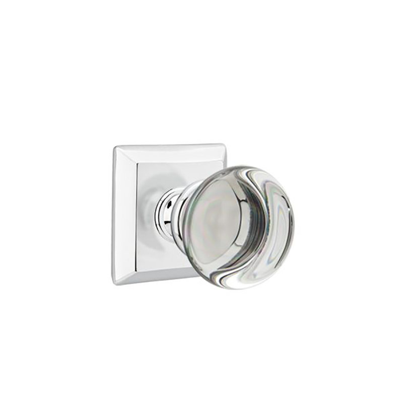 Passage Providence Crystal Knob with Quincy Rose, Polished Chrome