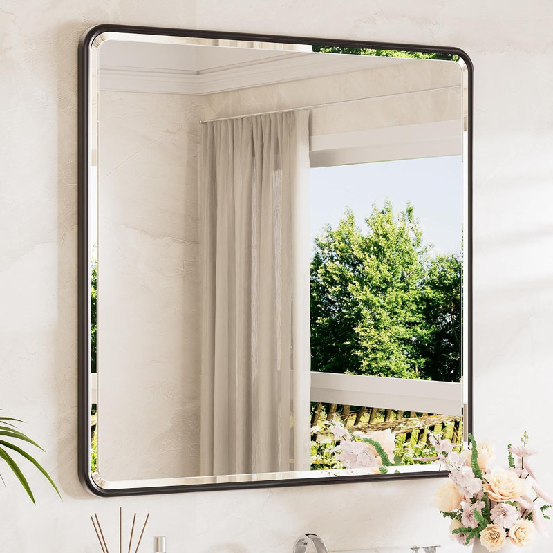 Miroir de salle de bain noir pour salle de bain 36 x 36