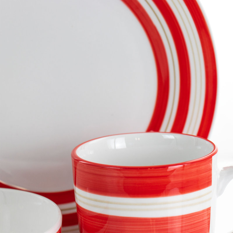 Gibson Home 12 Piece Dinnerware Set, Service for 4, Red