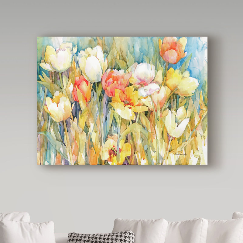 «Tulip Team» par Mattox, reproduction d'art sur toile tendue, H 24 po x l 32 po x P 2 po