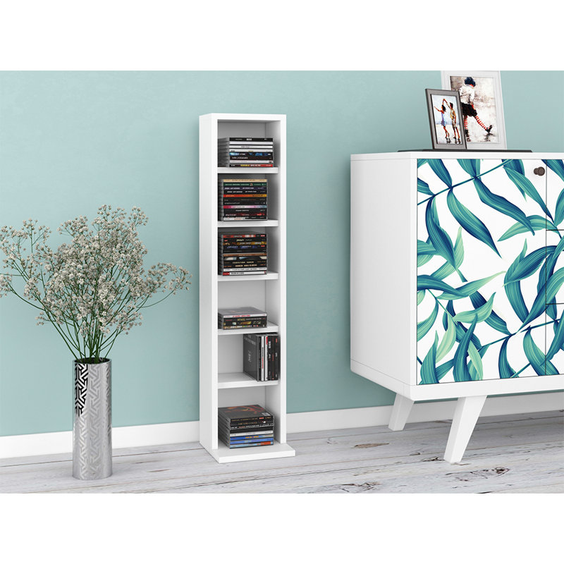 90cm H Media Shelves, White
