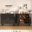 Armoire de bar Mid-Century moderne avec porte-bouteilles et porte-verres-1969127957